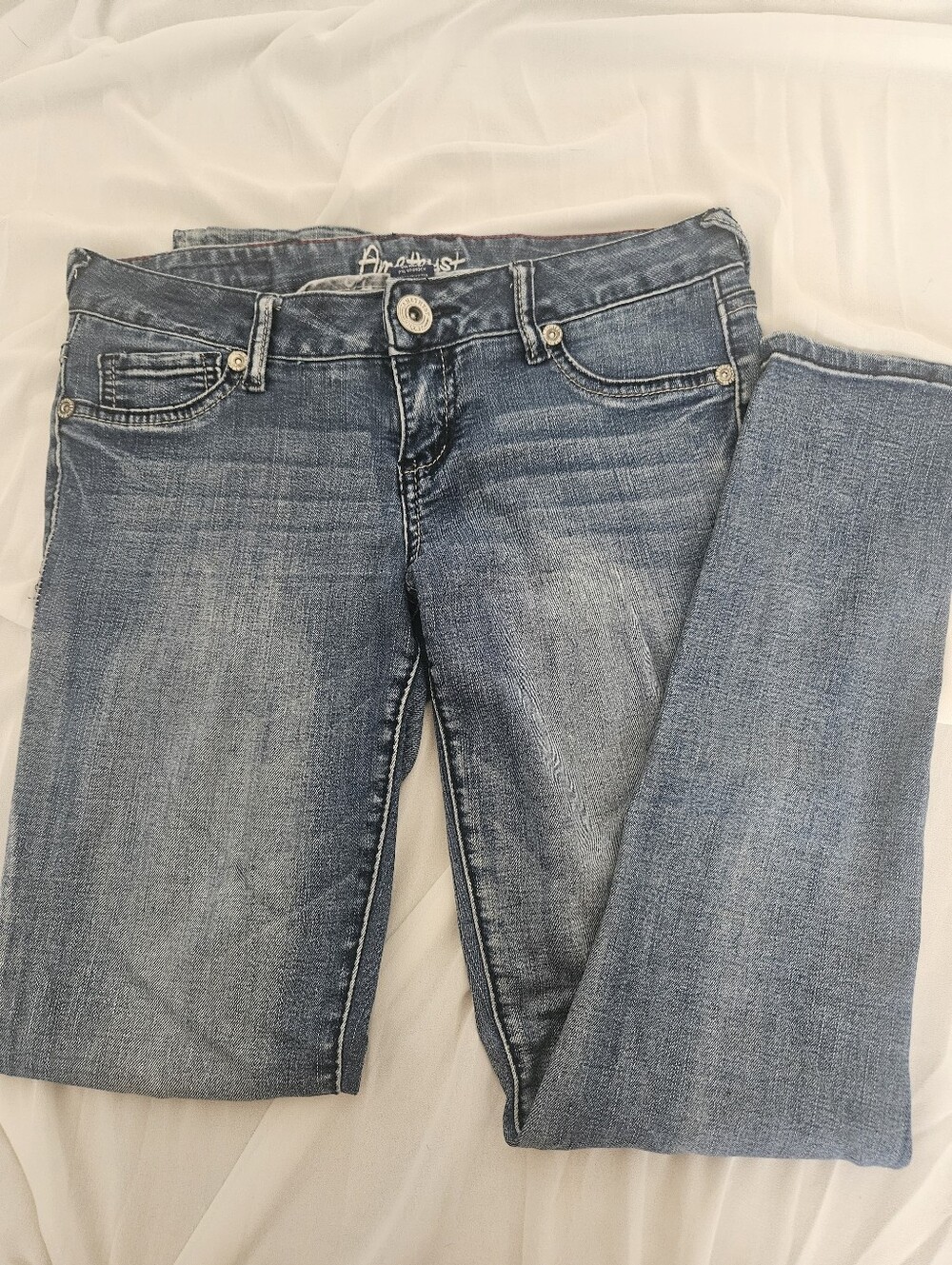 Avenue Women's Faded Blue Skinny Jeans